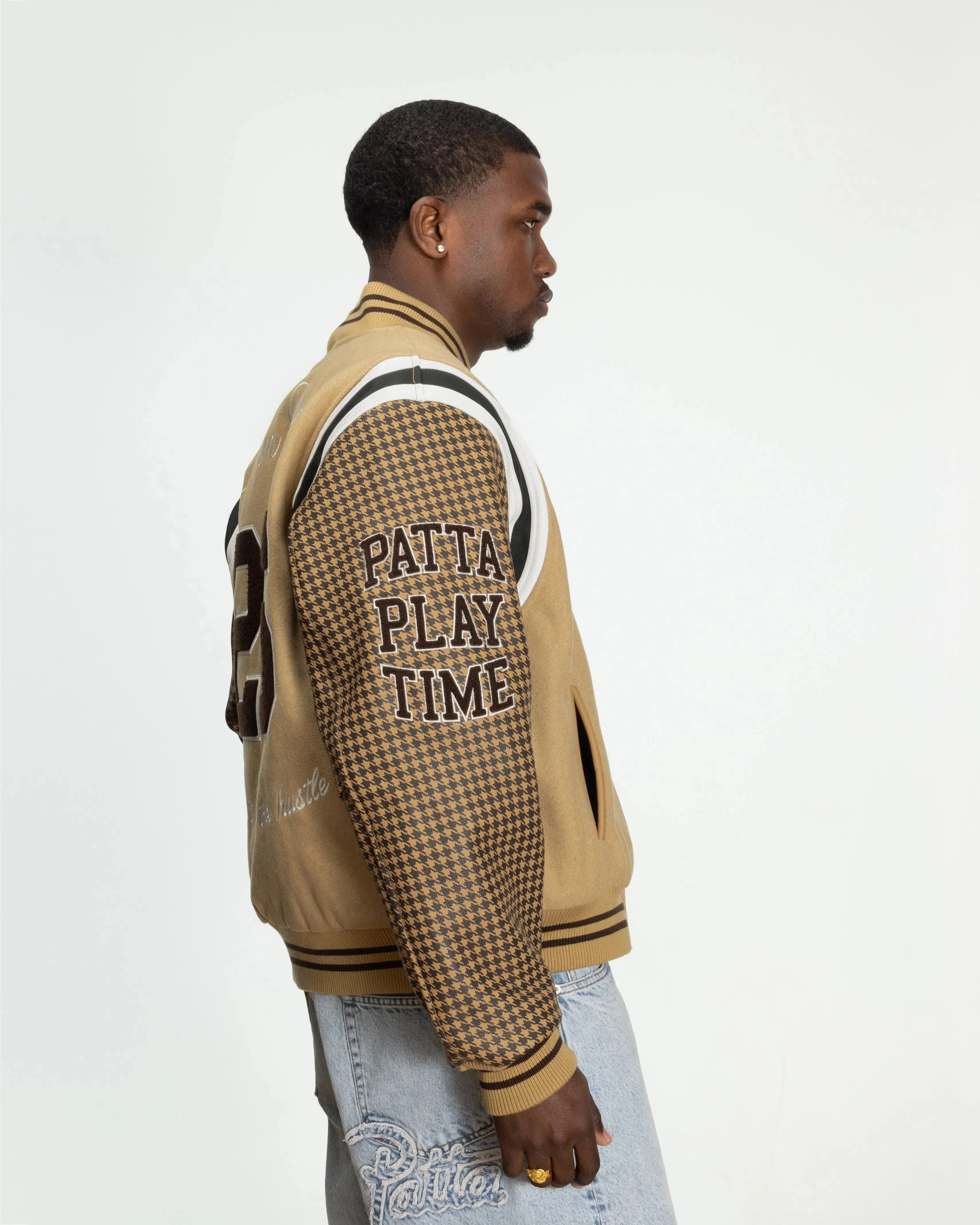 Patta Athletic P Houndstooth Varsity Jacket (Starfish) - Image 12