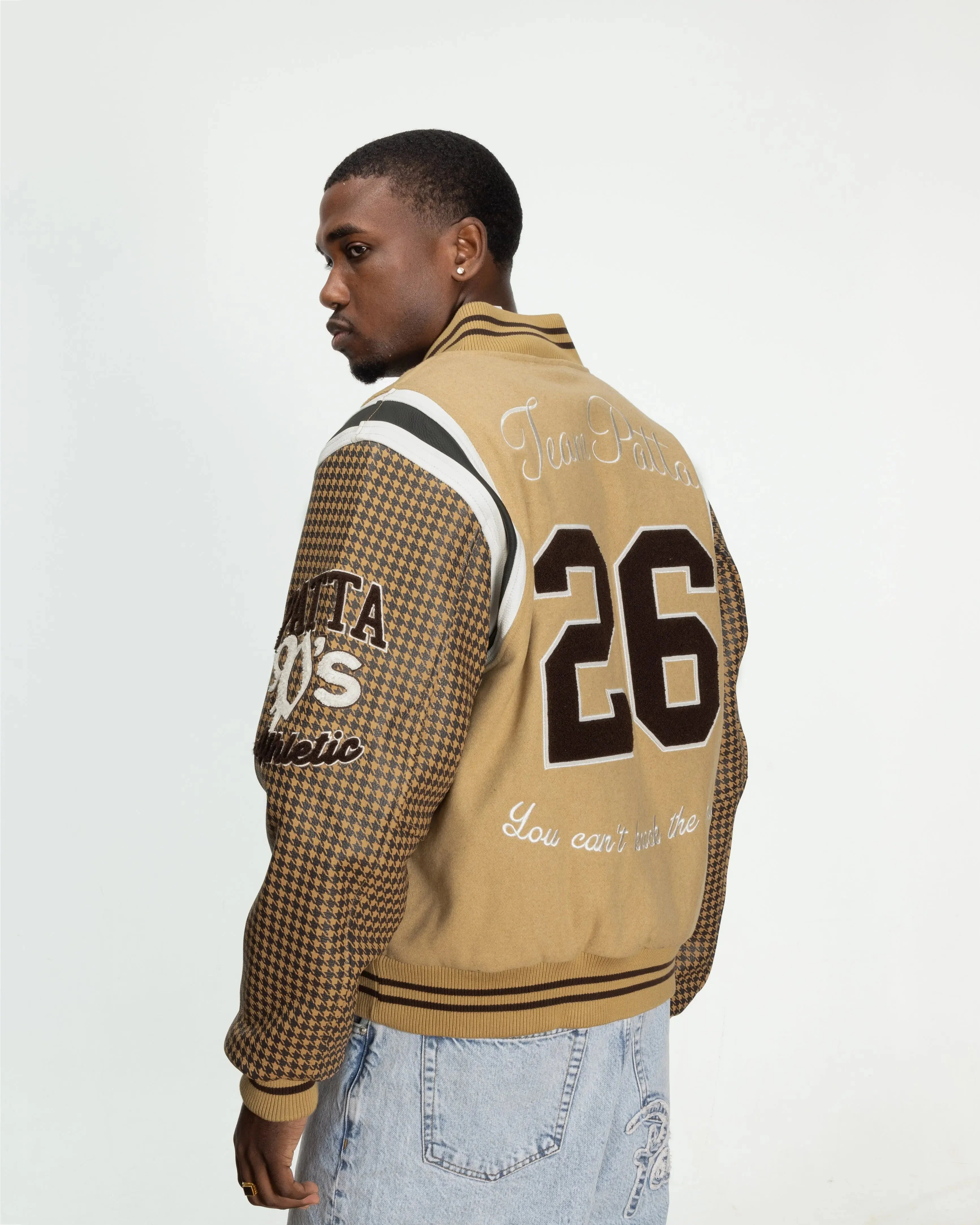 Patta Athletic P Houndstooth Varsity Jacket (Starfish) - Image 13