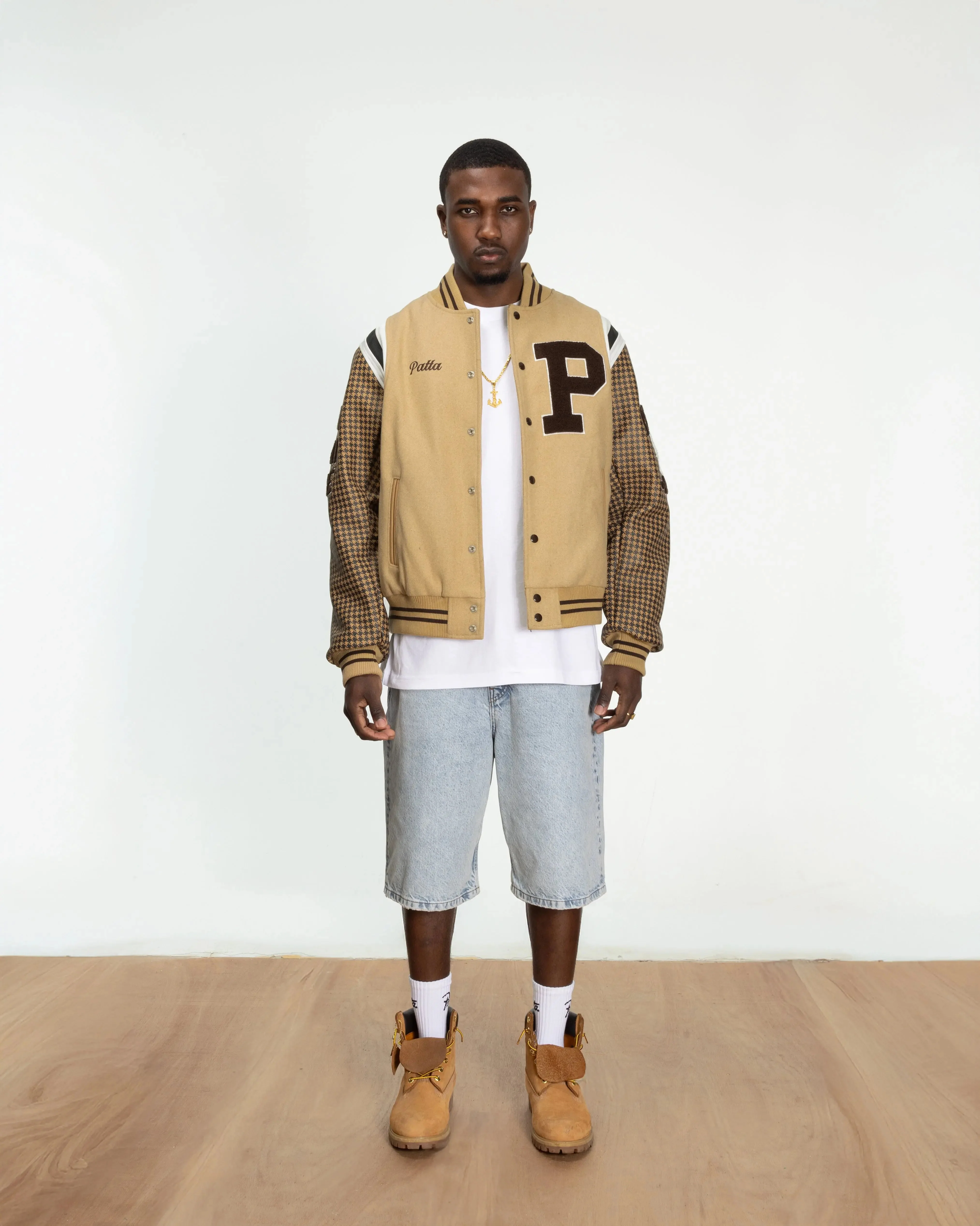 Patta Athletic P Houndstooth Varsity Jacket (Starfish) - Image 15